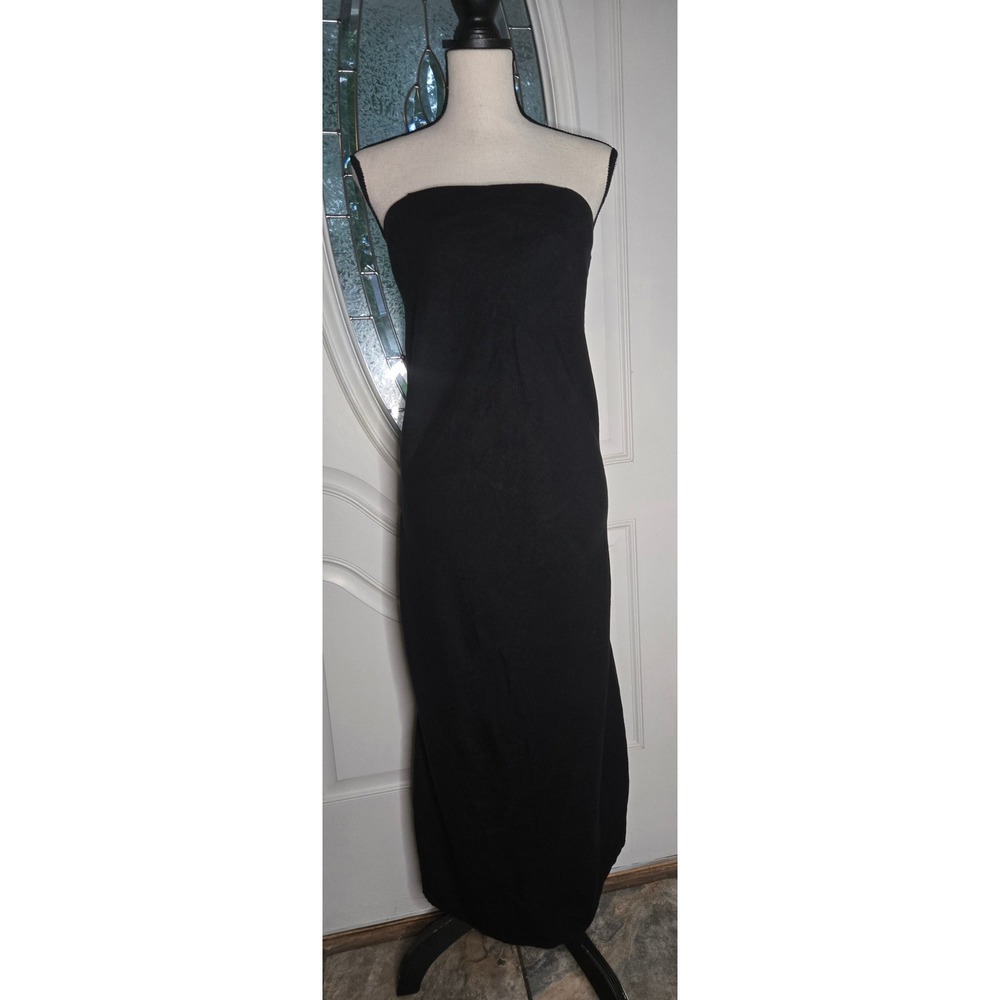 Banana Republic Linen Blend Strapless Tube Maxi Dress Black Size 8 - Picture 2 of 6